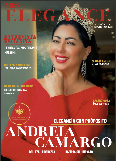 Portada de Mrs Elegance Magazine, Edición 03: Andreia Camargo